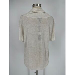 Talbots Semi Sheer Open Front Short Sleeve Top